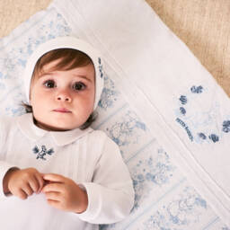 Peter Rabbit™ by Childrensalon-White Padded Linen & Cotton Blanket (97cm) | Childrensalon