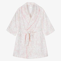 Peter Rabbit™ by Childrensalon-White & Pink Cotton Dressing Gown | Childrensalon