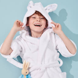 Peter Rabbit™ by Childrensalon-White Plush Fleece Dressing Gown | Childrensalon