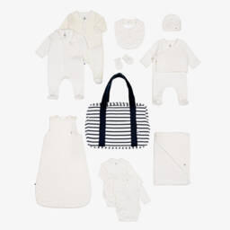 Petit Bateau-طقم أفارول وحقيبة تغيير الحفاضات (37 سم) | Childrensalon
