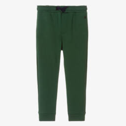 Boys Green Cotton Joggers