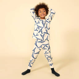 Petit Bateau-بيجاما بطبعة برج إيفل قطن جيرسي لون عاجي للأولاد | Childrensalon