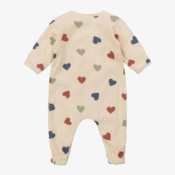 Petit Bateau-أفرول بيبي غرو بناتي قطن عضوي جيرسي لون عاجي | Childrensalon