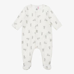 Ivory Bunny Organic Cotton Babygrow