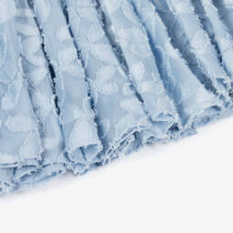 Petite Amalie-Платье голубое жаккардовое с цветочным узором | Childrensalon