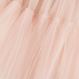 Petite Amalie-Платье макси розовое из тюля с цветочной вышивкой для девочек | Childrensalon