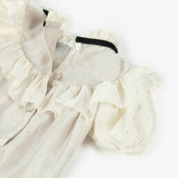 Phi Clothing-Baby Girls Beige & Ivory Diamanté Shortie | Childrensalon