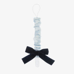 Baby Girls Blue Toile de Jouy Dummy Clip