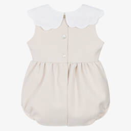 Phi Clothing-Baby Girls Ivory Tweed Shortie with Scalloped Collar | Childrensalon