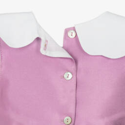 Phi Clothing-Песочник сиреневый из сатина с белым воротником для малышек | Childrensalon