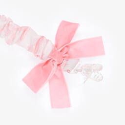 Phi Clothing-Baby Girls Pink Toile de Jouy Dummy Clip | Childrensalon
