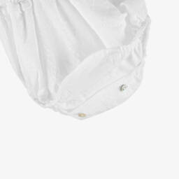 Phi Clothing-Baby Girls White Broderie Anglaise Shortie Set | Childrensalon