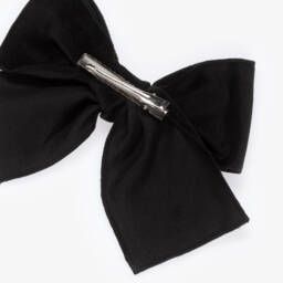 Phi Clothing-Girls Black Velvet Bow Hair Clip (16cm) | Childrensalon
