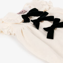 Phi Clothing-جمبسوت بفيونكة فيسكوز محبوك لون عاجي | Childrensalon