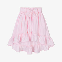 Girls Pink Cotton Bow Skirt