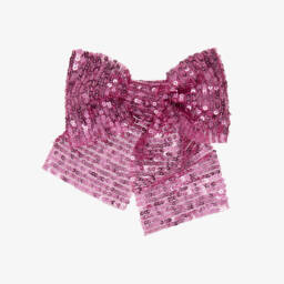 Заколка для волос розовая с пайетками для девочек 12 см