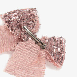 Phi Clothing-Girls Pink Sequin Bow Hair Clip (15cm) | Childrensalon