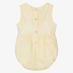 Phi Clothing-Girls Yellow Cotton Shortie with Lace Trim | Childrensalon