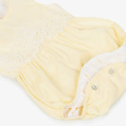 Phi Clothing-Girls Yellow Cotton Shortie with Lace Trim | Childrensalon