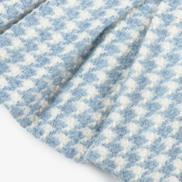 Piccola Speranza-Girls Pale Blue Pleated Wool Tweed Skirt | Childrensalon
