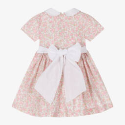 Piccola Speranza-Girls Pink Floral Cotton Dress | Childrensalon