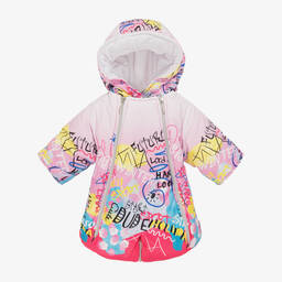 Pilguni-Baby Girls Pink Graffiti Print 2-in-1 Snowsuit | Childrensalon