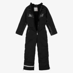 Pilguni-Black Padded Hooded Snowsuit  | Childrensalon