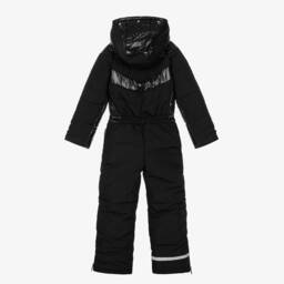 Pilguni-Black Padded Hooded Snowsuit  | Childrensalon