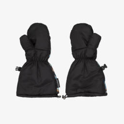 Pilguni-Boys Black & Blue Dinosaur Print Ski Mittens | Childrensalon