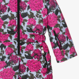 Pilguni-Girls Pink Floral Snowsuit | Childrensalon