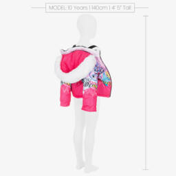 Pilguni-Girls Pink Graffiti-Print Ski Jacket | Childrensalon