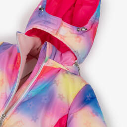 Pilguni-Girls Pink Tie-Dye Technical Ski Jacket | Childrensalon