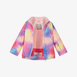 Pilguni-Girls Pink Tie-Dye Technical Ski Jacket | Childrensalon