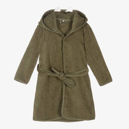 Pippi-Green Organic Cotton Towelling Bathrobe | Childrensalon