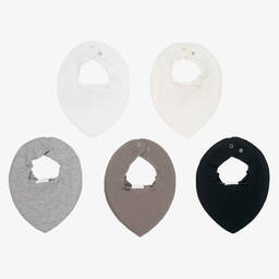 Pippi-Grey Organic Cotton Baby Bibs (5 Pack) | Childrensalon