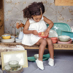 Pisamonas-حذاء رياضي سهل الإنتعال كانفاس لون أبيض | Childrensalon