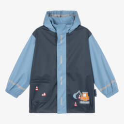 Playshoes-Boys Blue Digger Raincoat | Childrensalon