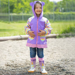 Playshoes-Girls Purple Unicorn Raincoat | Childrensalon
