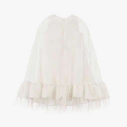 POCA & POCA-فستان بكيب أورغانزا لون عاجي | Childrensalon