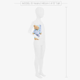 Powell Craft-Blue Stripe Pyjama Teddy Bear (34cm) | Childrensalon