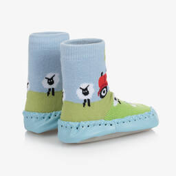 Powell Craft-Blue Tractor Slipper Socks | Childrensalon