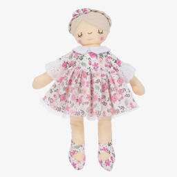 Powell Craft-Girls Floral Cotton Rag Doll (38cm) | Childrensalon