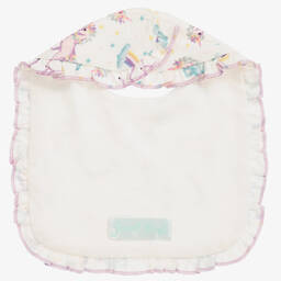 Powell Craft-Белый хлопковый слюнявчик для девочек | Childrensalon