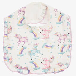 Girls White Cotton Bib