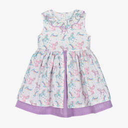 Powell Craft-Girls White Cotton Dress | Childrensalon