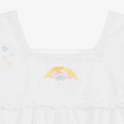 Powell Craft-Girls White Cotton Unicorn Nightdress | Childrensalon