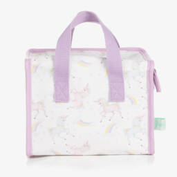 Powell Craft-Girls White & Purple Unicorn Lunch Bag (21cm) | Childrensalon