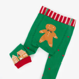 Powell Craft-Green Cotton Knit Gingerbread Leggings | Childrensalon
