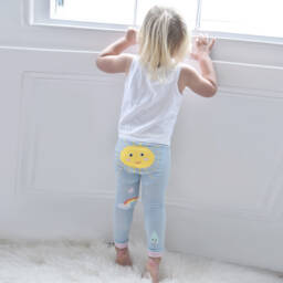 Powell Craft-Light Blue Cotton Leggings | Childrensalon