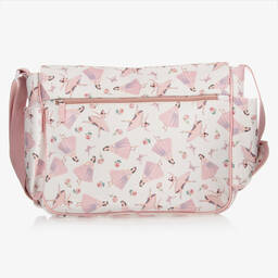 Powell Craft-Бело-розовая пеленальная сумка с балеринами (36см) | Childrensalon